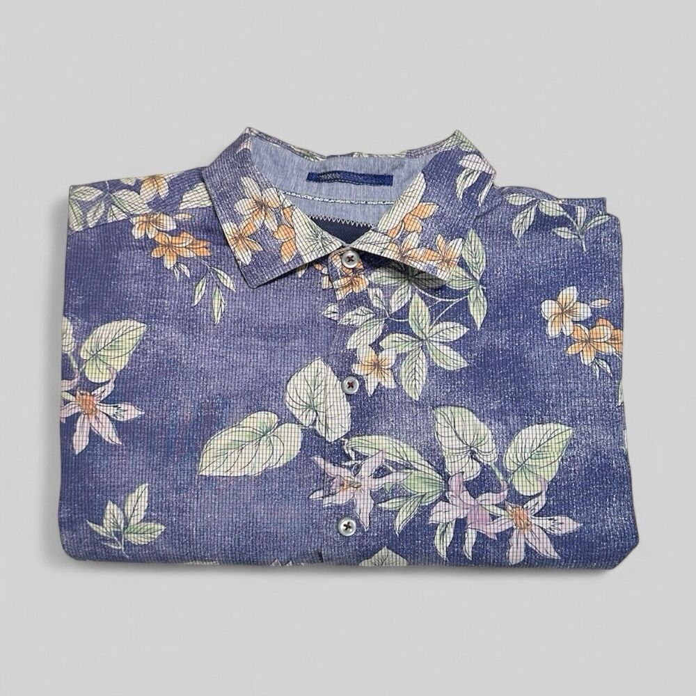 Tommy Bahama Shirt Men’s Size Medium Blue Tropical Floral Print Button Down